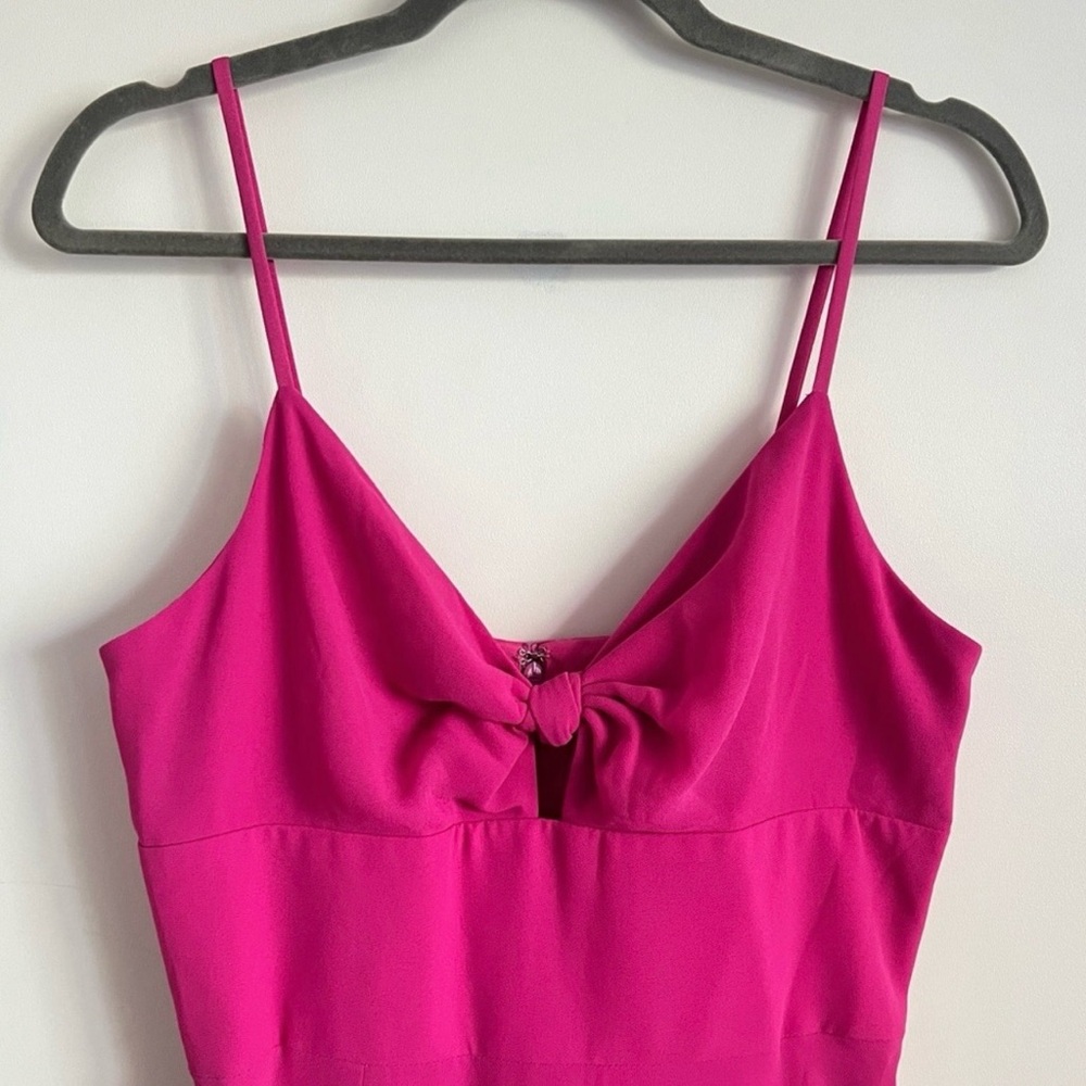 Dress the Population Cambria Twist Bodice Dress Bright Fuchsia Size Medium NWT - Picture 4 of 10